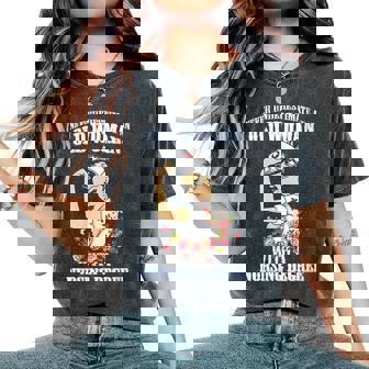 Flower Never Underestimate An Old Woman With A T Women's Oversized Comfort T-Shirt - Thegiftio UK