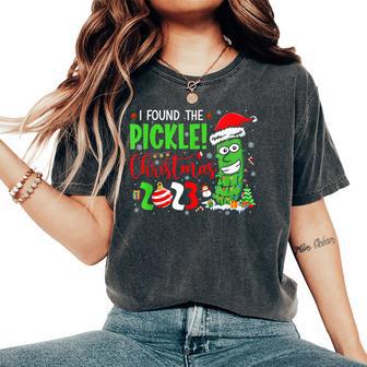 I Found The Pickle Christmas 2023 Sarcastic Santa Pickle Women's Oversized Comfort T-Shirt - Thegiftio UK
