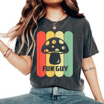 Fun Guy Mushroom Vintage Retro Mushroom Women's Oversized Comfort T-Shirt - Monsterry
