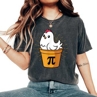Chicken Pot Pi Day Pie Math Lover Geek 3 14 Women's Oversized Comfort T-Shirt - Seseable