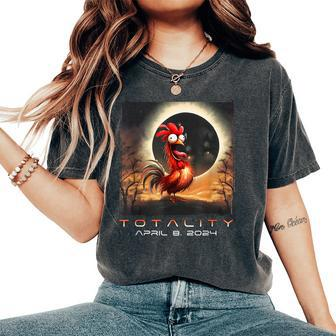Chicken Total Solar Eclipse Women's Oversized Comfort T-Shirt | Mazezy