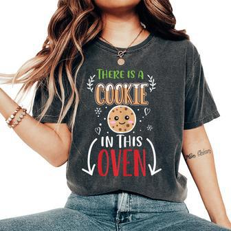Cookie Christmas Matching Pregnancy Announcement Women's Oversized Comfort T-Shirt - Seseable