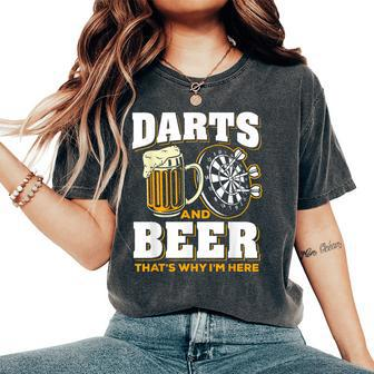Dart And Beer Lover Graphic Darts Player Women's Oversized Comfort T-Shirt - Thegiftio UK