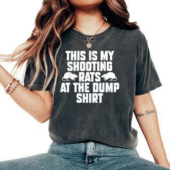 Ironic Shooting Rats Offensive Weird Sarcastic Humor Women's Oversized Comfort T-Shirt - Thegiftio UK