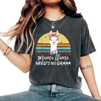 Mama-Llama Needs No Drama Mom Women's Oversized Comfort T-Shirt - Monsterry CA