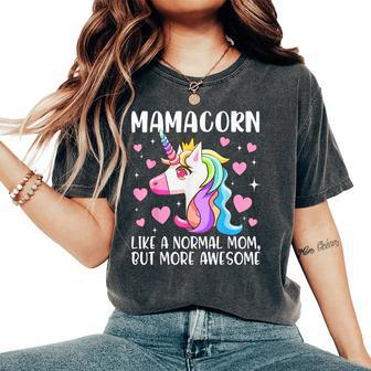Mamacorn Unicorn Costume Mom Mother's Day Family Women's Oversized Comfort T-Shirt | Mazezy CA