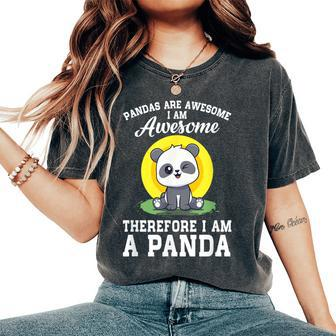 Pandas Animal Zoo Pandas Are Awesome Cute Panda Bear Women's Oversized Comfort T-Shirt - Thegiftio UK