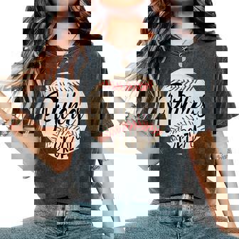 Pitches Be Crazy Crazy Baseball Mom Women's Oversized Comfort T-Shirt - Monsterry