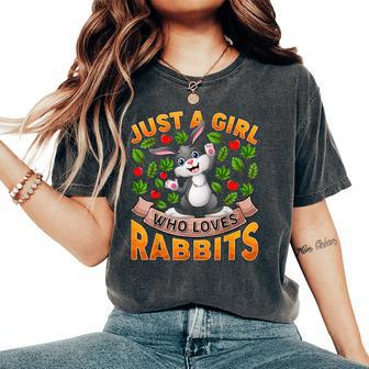 Rabbit Animal Lover Just A Girl Who Loves Rabbits Women's Oversized Comfort T-Shirt - Thegiftio UK