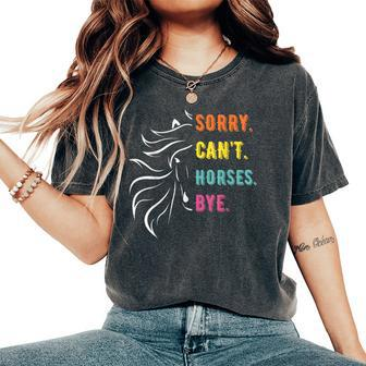 Sayings Sorry Can't Horses Bye Vintage Horse Rider Women's Oversized Comfort T-Shirt - Monsterry