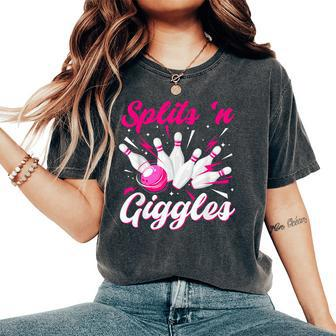 Splits 'N Giggles Bowling Team Cute Bowler Girls Women's Oversized Comfort T-Shirt | Mazezy