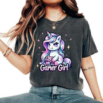 Gamer Girl Unicorn Cute Gamer Unicorn Girls Women Women's Oversized Comfort T-Shirt - Thegiftio UK