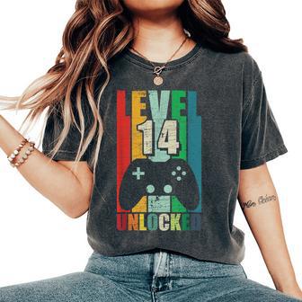Gaming Vintage 14Th Birthday 14 Year Old Boy Girl Gamer Women's Oversized Comfort T-Shirt - Thegiftio UK