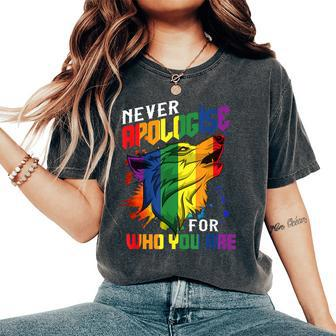 Gay Wolfs Rainbow Wolfs Skin Gay Pride Lgbt Women's Oversized Comfort T-Shirt - Monsterry CA