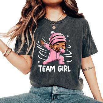 Gender Reveal Party Team Girl Baby Announcement Women's Oversized Comfort T-Shirt - Seseable