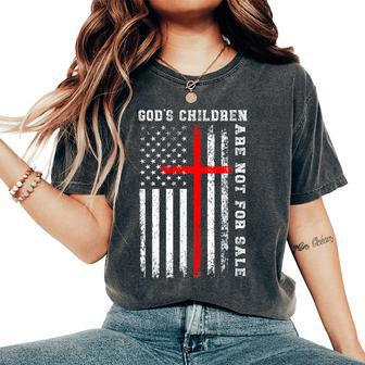 God's Children Are Not For Sale Christian Usa Flag Women's Oversized Comfort T-Shirt - Thegiftio UK