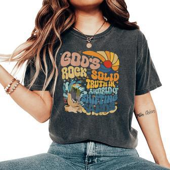 God's Rock-Solid Retro Beach Vbs 2024 Christian On Back Women's Oversized Comfort T-Shirt - Monsterry AU