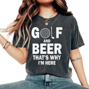 Golf And Beer Joke Golfing Drinking Golfer Women's Oversized Comfort T-Shirt - Monsterry