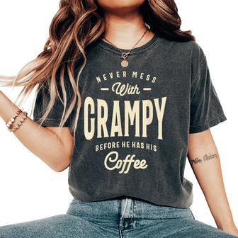 Grampy's Coffee Time Warning Dad Grandpa Women's Oversized Comfort T-Shirt - Seseable
