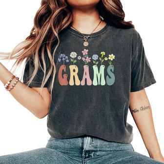 Grams Wildflower Floral Grams Women's Oversized Comfort T-Shirt - Seseable