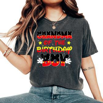 Grandma Of The Birthday Boy Mouse Family Matching Women's Oversized Comfort T-Shirt - Monsterry