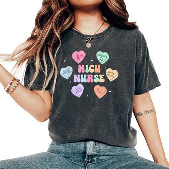 Groovy Heart Candy Nicu Nurse Valentines Day Women's Oversized Comfort T-Shirt - Monsterry DE