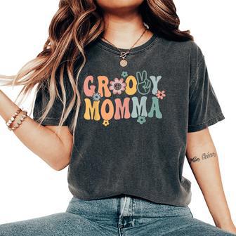 Groovy Momma Retro Mom Matching Family 1St Birthday Party Women's Oversized Comfort T-Shirt - Monsterry UK