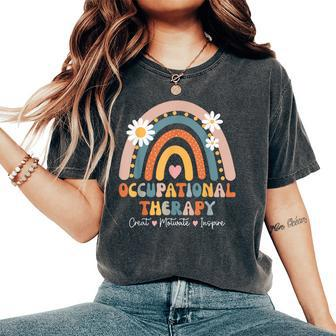 Groovy Occupational Therapy Therapists Happy Ot Month Women's Oversized Comfort T-Shirt - Seseable