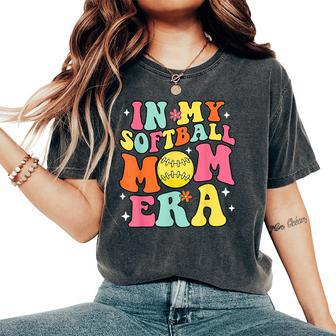 Groovy In My Softball Mom Era Mom Life Game Day Vibes Mama Women's Oversized Comfort T-Shirt - Monsterry DE
