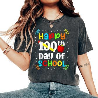 Happy 100Th Days Of School Teacher Boys Girls 100 Days Women's Oversized Comfort T-Shirt - Thegiftio UK