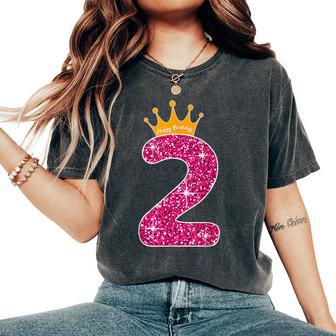 Happy Birthday 2 Years Of Being Awesome 2Nd Birthday Girl Women's Oversized Comfort T-Shirt - Thegiftio UK