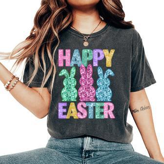 Happy Easter Bunny Rabbit Easter Day Girls Women's Oversized Comfort T-Shirt | Mazezy