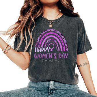 Happy International Day Inspire Inclusion Rainbow Women's Oversized Comfort T-Shirt - Seseable