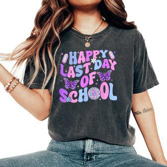 Happy Last Day Of School Teacher Boy Girl Grad Hello Summer Women's Oversized Comfort T-Shirt | Mazezy