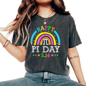 Happy Pi Day 2024 Rainbow Math Lover Teacher Geek Student Women's Oversized Comfort T-Shirt | Mazezy
