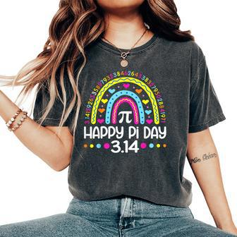Happy Pi Day Rainbow 314 Pi Number Math Teacher Girls Women's Oversized Comfort T-Shirt | Mazezy