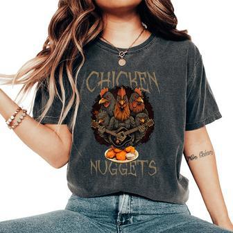 Hardcore Chicken Nuggets Rock & Roll Band Women's Oversized Comfort T-Shirt - Monsterry CA