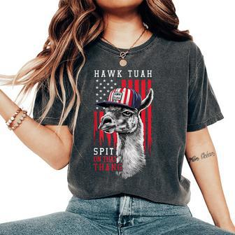 Hawk Tush Spit On That Thing Llama July 4Th Women's Oversized Comfort T-Shirt - Monsterry DE