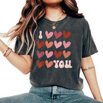 I Heart Love You Valentine Couple Matching Kid Women's Oversized Comfort T-Shirt - Seseable