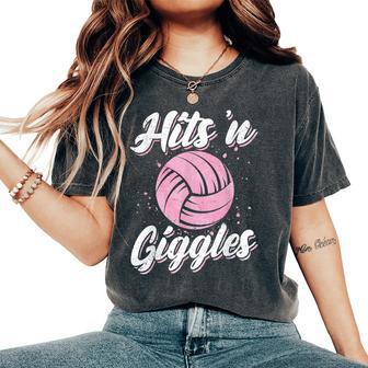 Hits 'N Giggles Volleyball Player Team Volleyball Women Women's Oversized Comfort T-Shirt - Thegiftio UK