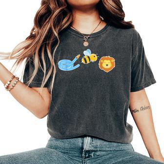 Hose Bee Lion Graphic Animal Women's Oversized Comfort T-Shirt - Monsterry AU