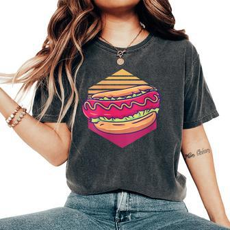 Hot Dog Vintage Hot Dog Lover Women's Oversized Comfort T-Shirt - Monsterry