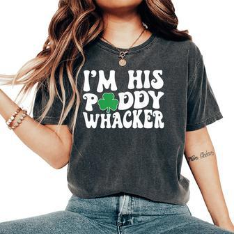I'm His Paddy Whacker Groovy Couples St Patrick's Day Women's Oversized Comfort T-Shirt - Monsterry