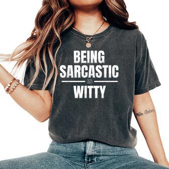 Irony Sarcastic Sarcasm Ironic Humor Irony Women's Oversized Comfort T-Shirt - Thegiftio UK