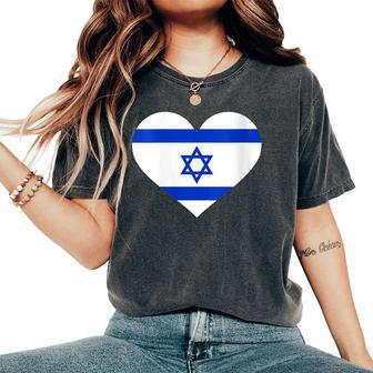 Israel Heart Flag Women's Oversized Comfort T-Shirt - Monsterry