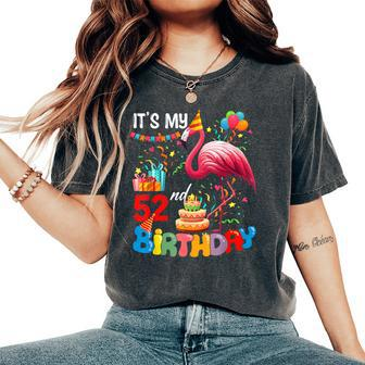 It's My 52Th Birthday Cute Flamingo Colorful Costume Family Women's Oversized Comfort T-Shirt | Mazezy
