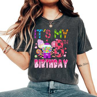 Its My 8Th Birthday Candy Candyland Birthday Girl 8 Year Old Women's Oversized Comfort T-Shirt - Seseable