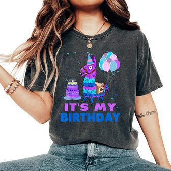 It's My Birthday For Llama Party Women's Oversized Comfort T-Shirt | Mazezy UK