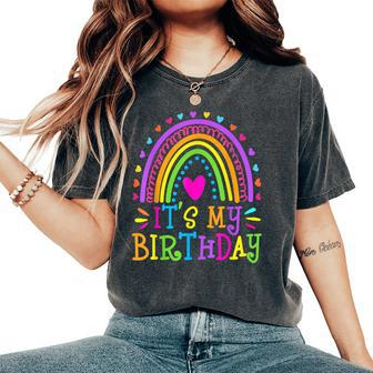It's My Birthday For Women Ns Girls Rainbow Women's Oversized Comfort T-Shirt - Monsterry