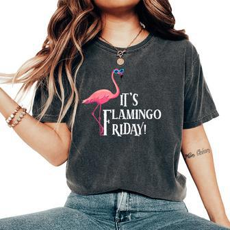It’S Flamingo Friday Birds Wearing Glasses Bird Lover Women's Oversized Comfort T-Shirt - Monsterry
